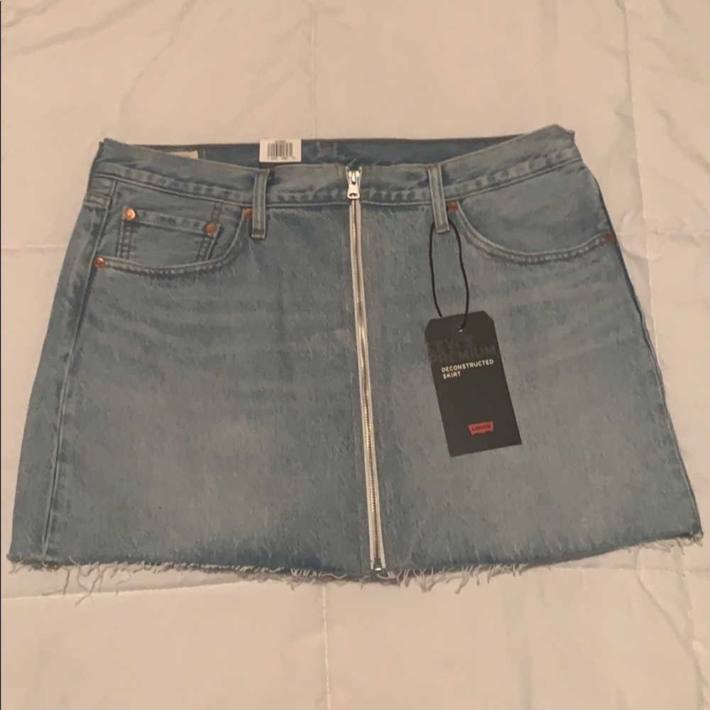 Levi's Deconstructed Zipper Skirt Denim